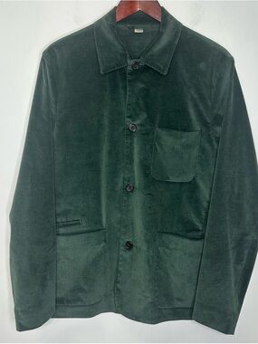 Paul Smith Men’s Green Corduroy Patch Pocket Lightweight Buttoned Jacket Size M